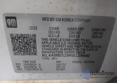 2024 Buick Encore Gx Preferred Fwd from USA, damaged, VIN KL4AMBS29RB129840
